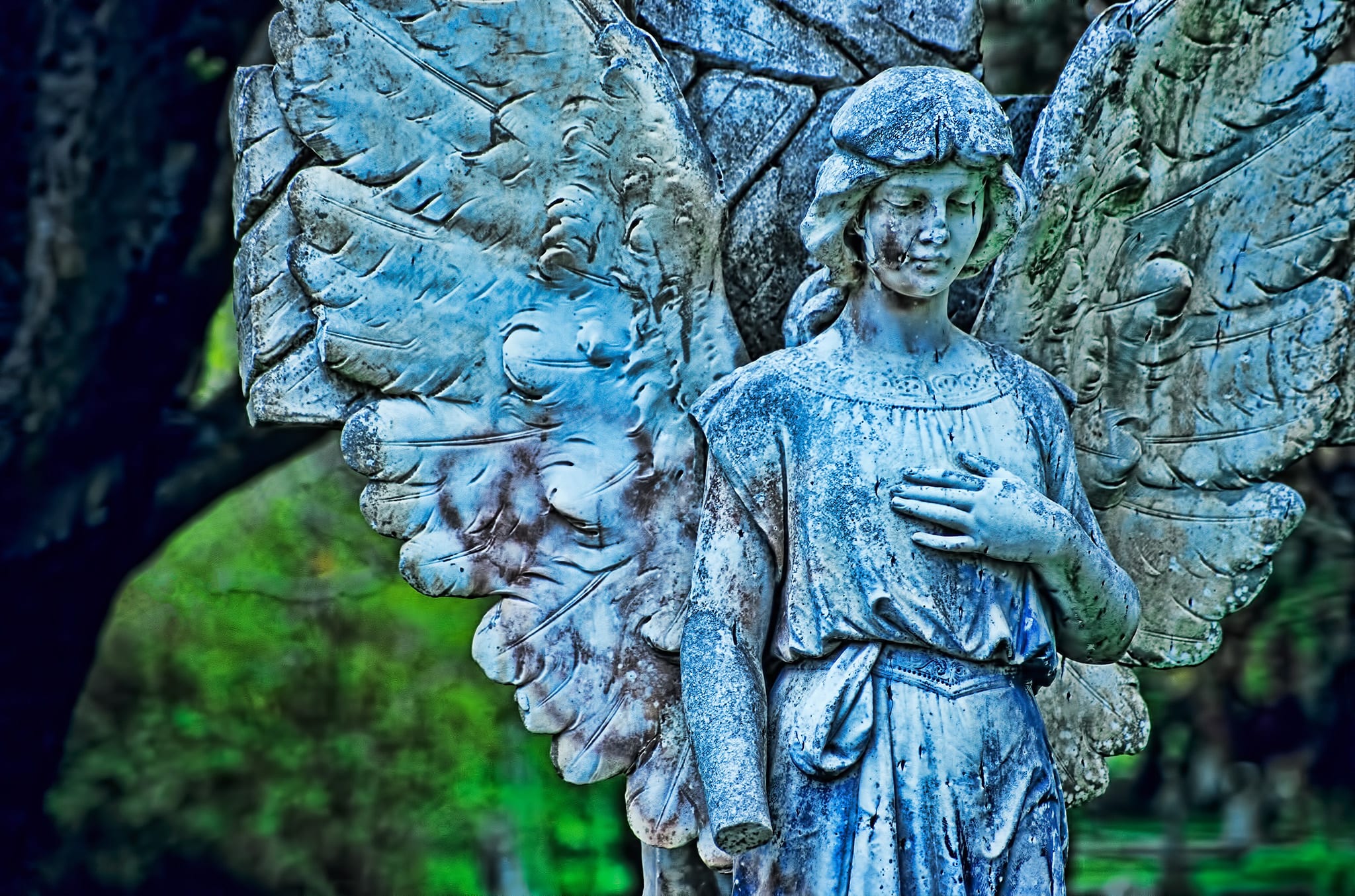 Angel Monument in the Ross Bay Cemetry, Victoria, British Columbia, Canada.